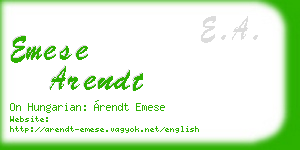 emese arendt business card